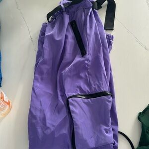 Purple parachute joggers cargo pant with belt
